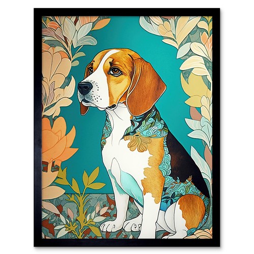 Beagle hund floral verziertes - floral,