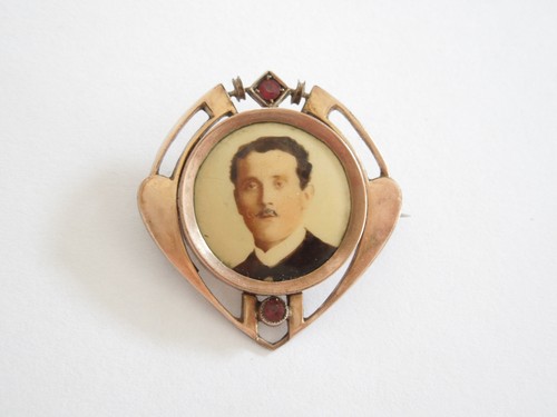 Antike brosche goldton - brosche,
