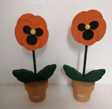  2 Deko Blumen Stiefmütterchen von Talvel 20 cm hoch Holz