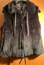 Kaninchenfellweste, Schwarz