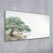 Acrylglasbild Wandbild Plexiglas 100x50 Aquarell Baum  weißem Natur