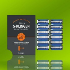 Solimo 5-Fach-Klingen Herrenrasierer - 12 Stück, präzise Rasur, Komfort