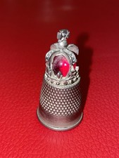 Fingerhut Metall Krone rot Thimble De a coudre