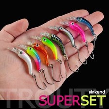 8x MRX Mini Wobbler Forellen mit Einzelhaken | Crankbait Set | sinkend | Barsch