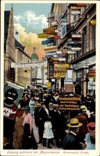 Ak Leipzig, Grimmaische Straße zur Mustermesse, Werbeplakate,... - 4579203
