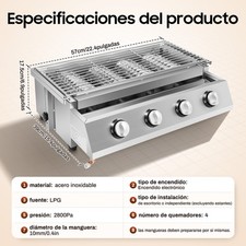 Edelstahl Brenner 4-Flammen