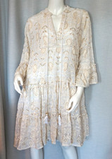 Hippie Tunika Kleid Ton in Ton