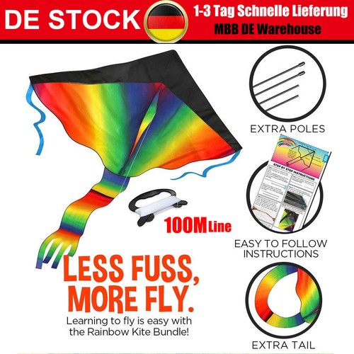 Rainbow kite 100m - rainbow,