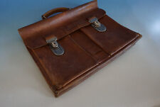 FM22-803: Vintage Leder Tasche Schultasche Aktentasche braun