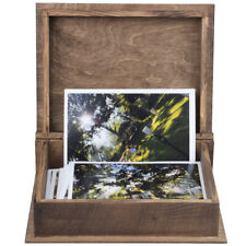 Buch Holz Eiche Dunkel Bilderkiste 24x19cm Bilderbox Timer Box 2,2 Liter 