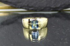 Swiss Blue Topas Goldring aus