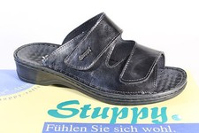 Stuppy Damen Pantolette Pantoletten Sandale Schuhe Leder silber grau 520