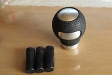 Eufab Schaltknauf  17149, chrom-leder schwarz ,  universal