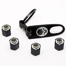 Ventilkappen Schlüsselanhänger Totenkopf Ventil chrom schwarz Radkappen Scull