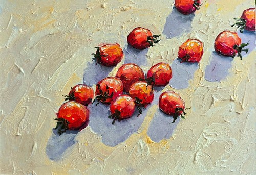 Tomaten ölbild 20x15 - tomaten,