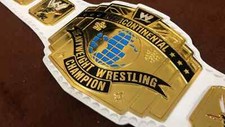 Intercontinental Heavyweight Championship Wrestling Replica Belt White Brass