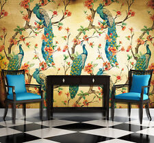 PFAU BLUMEN Vlies Fototapete Wohnzimmer Vögel Modern Tapete Schlafzimmer 918