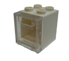1 x LEGO® City,Schrank,Kasten,4345 mit Tür/Klappe 2x2x2  weiss,klar Neu