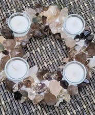 Rauchquarz, Rauchquarz Bergkristall Spitzen aus der Schweiz/ Adventzkranz