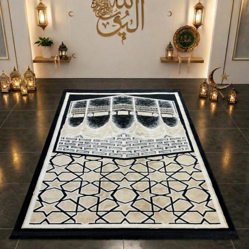 Gebetsteppich mit kaaba motiv - gebetsteppich,