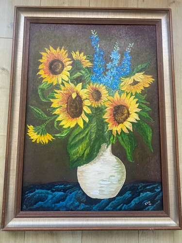 ölbild sonnenblumen vase - Ölbild,