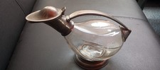 Glas-Karaffe Ausguss in Entenform Metallgriff ETAIN Zinnstempel