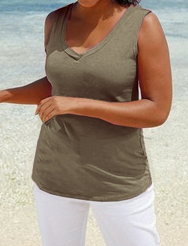Stretch top khaki - stretch-top,