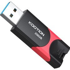 USB Stick 256 GB, USB 3.0, Datenspeicher, Schwarz/Rot, schnell, kompatibel