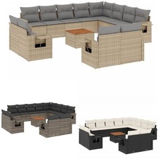Gartenmöbel Sofa Garten Garnitur Lounge Sitzgruppe 13-tlg. Poly Rattan 8 Farbe