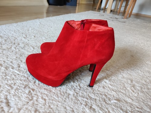 Rote stiefeletten leder - stiefeletten, 38