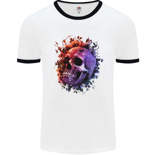 Skull mit spinnenblumen und - skull,