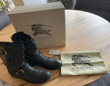 BURBERRY* STIEFEL* BOOTS* GRÖSSE 40* SCHWARZ/CANVAS* Modern* TOP* BEQUEM*