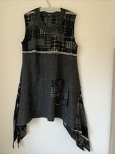 SARAH SANTOS Damenkleid Gr. L/40, Grau, Vorkuhilla Schnitt, Lagenlook