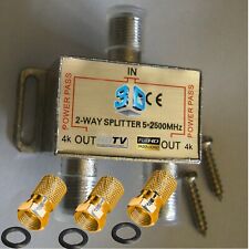 PROFi SAT STAMM Verteiler 2 Fach Weiche Splitter 3 F-Stecker Gold 4k HDTV TV 💎