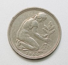 50 Pfennig Münze BRD 1950 F Rarität - Unikat