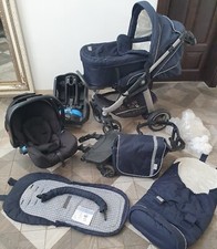 Kombikinderwagen,  Dunkelblau/ Marine, Babyautoschale XXL Zubehör Teutonia Cosmo