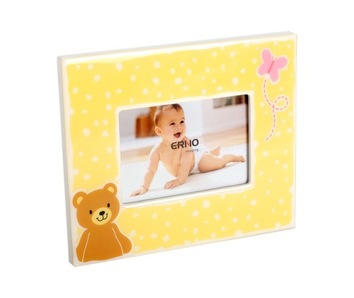 Teddy kinder bilderrahmen gelb - kinder,