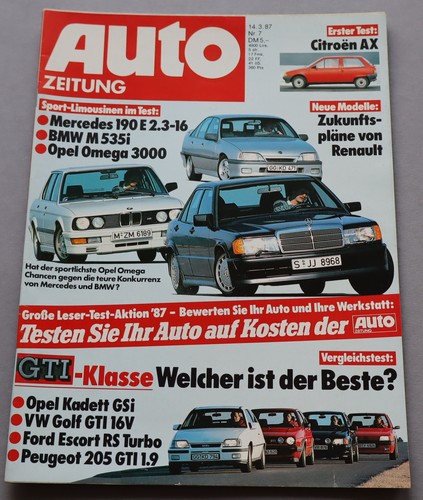 Auto zeitung 1987 golf - 7/1987,