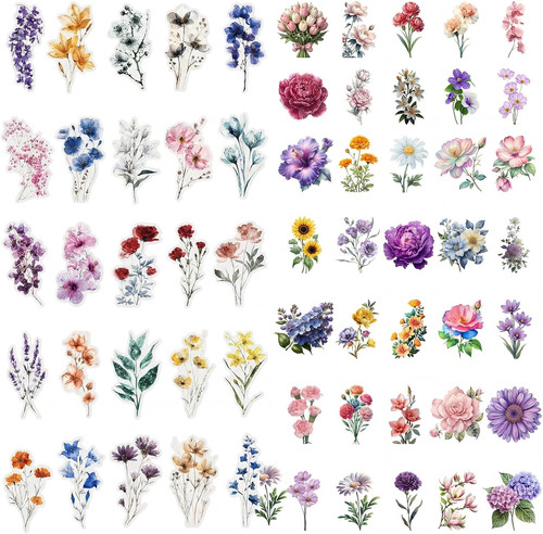 100 stück blumen aufkleber - stück,