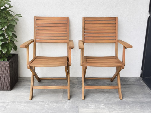 2er set akazie holz stuhlset - 2er,