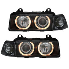 Depo Scheinwerfer Set Angel Eyes für BMW E36 Cabrio Coupe Schwarz