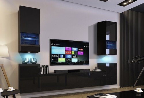 Moderne wohnwand schrankwand - wohnwand,