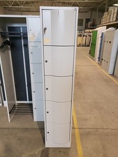 C+P Schließfachschrank 5 Türen grau 40cm abschließbar Locker