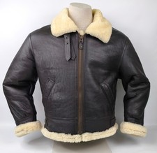 Naf Naf Lederjacke Lammfell braun Gr. M Flying Wear vintage 90´s