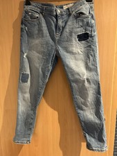 Esprit Jeans Damen Boyfriend Skinny Blau Destroyed Hose W32 Denim