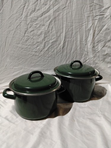 Vintage emaille kochtöpfe - vintage,
