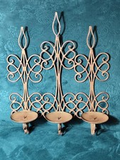 Schicke Wandhalterung für Kerzen,  florales Design, Edelrost