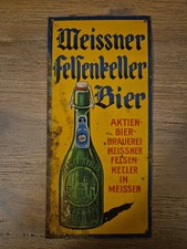 Altes Reklameschild Blechschild 20er Jahre Meissener Felsenkeller  Original Tür 