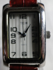 Rot/Silber/Weiße TCM Quarz Analog Armbanduhr