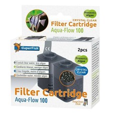 2 Stk.SuperFish Aquarium Innenfilter Aquaflow 100 Crystal Clear Ersatz Kassetten